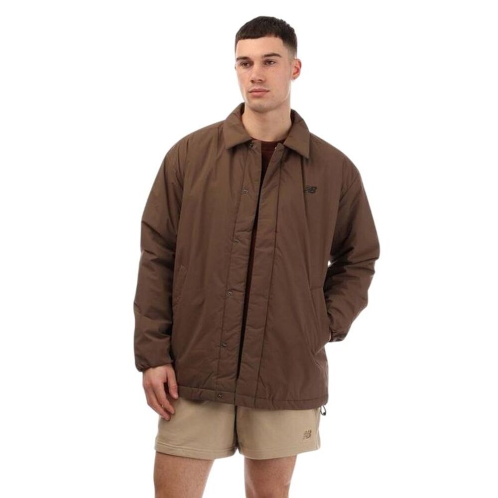 New Balance Mens Recycled Relaxed Fit Coach Jacket / Brown